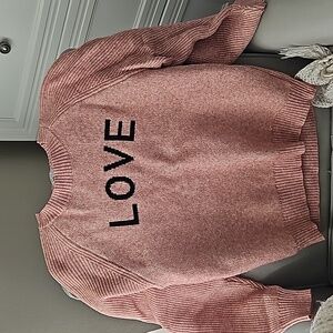 LOVE Heather pink sweater